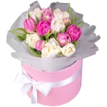 Бокс из 15 пионовидных тюльпанов