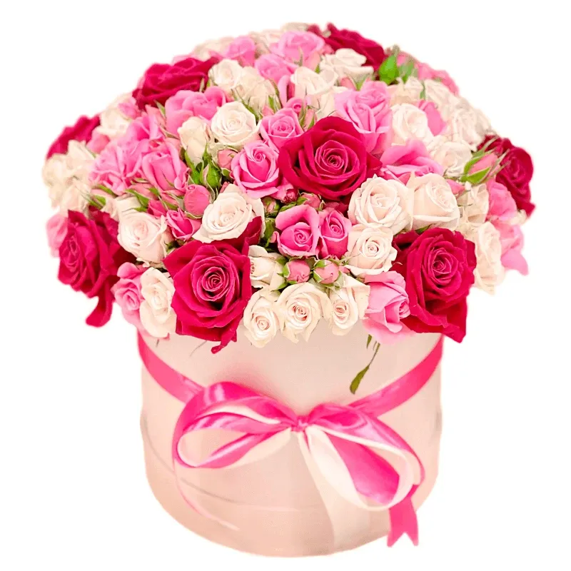 Цветы в коробке Манящая роза